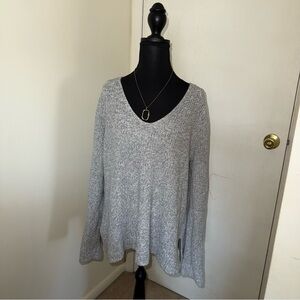 J. Crew V-Neck Sweater in Heather Gray